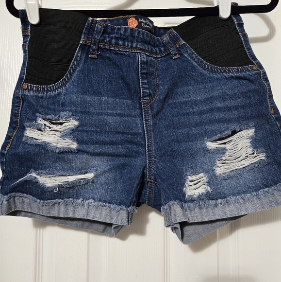 Maternity Distress Jean Shorts - Picture 1 of 3